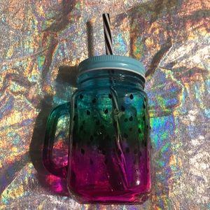 Cute glass ombré watermelon mug